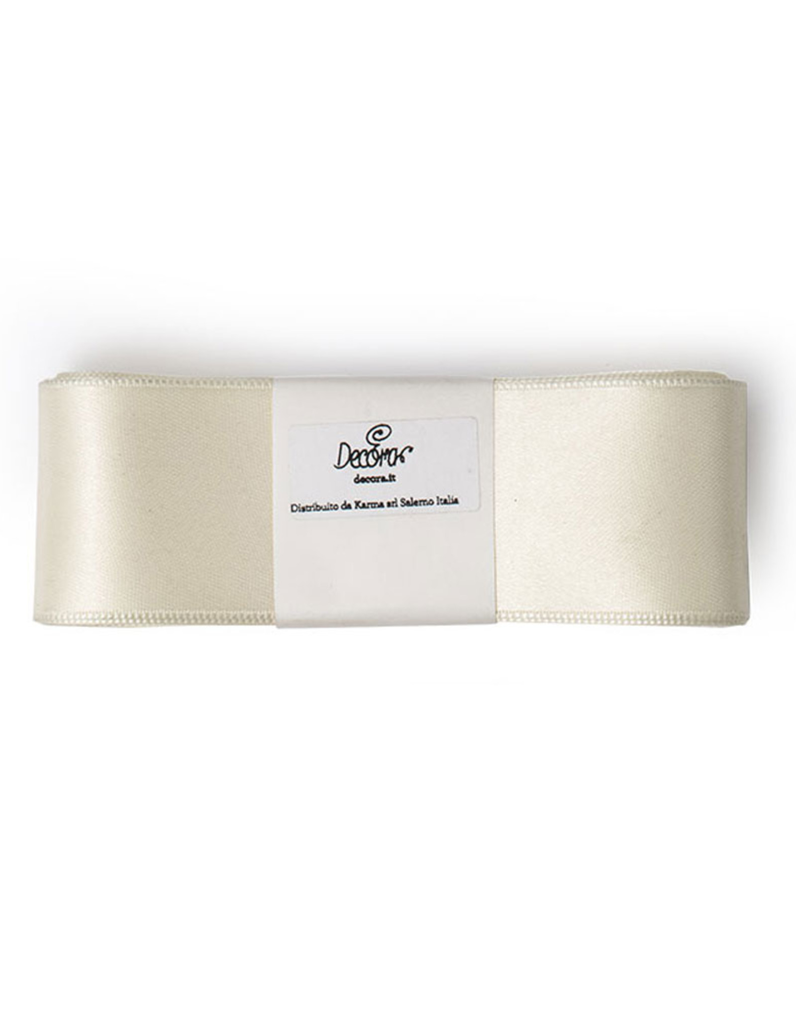 Decora Double Satin Ribbon 40mm x 3mtr Cream White
