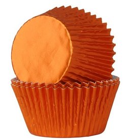House of Marie Baking Cups Folie Oranje pk/24