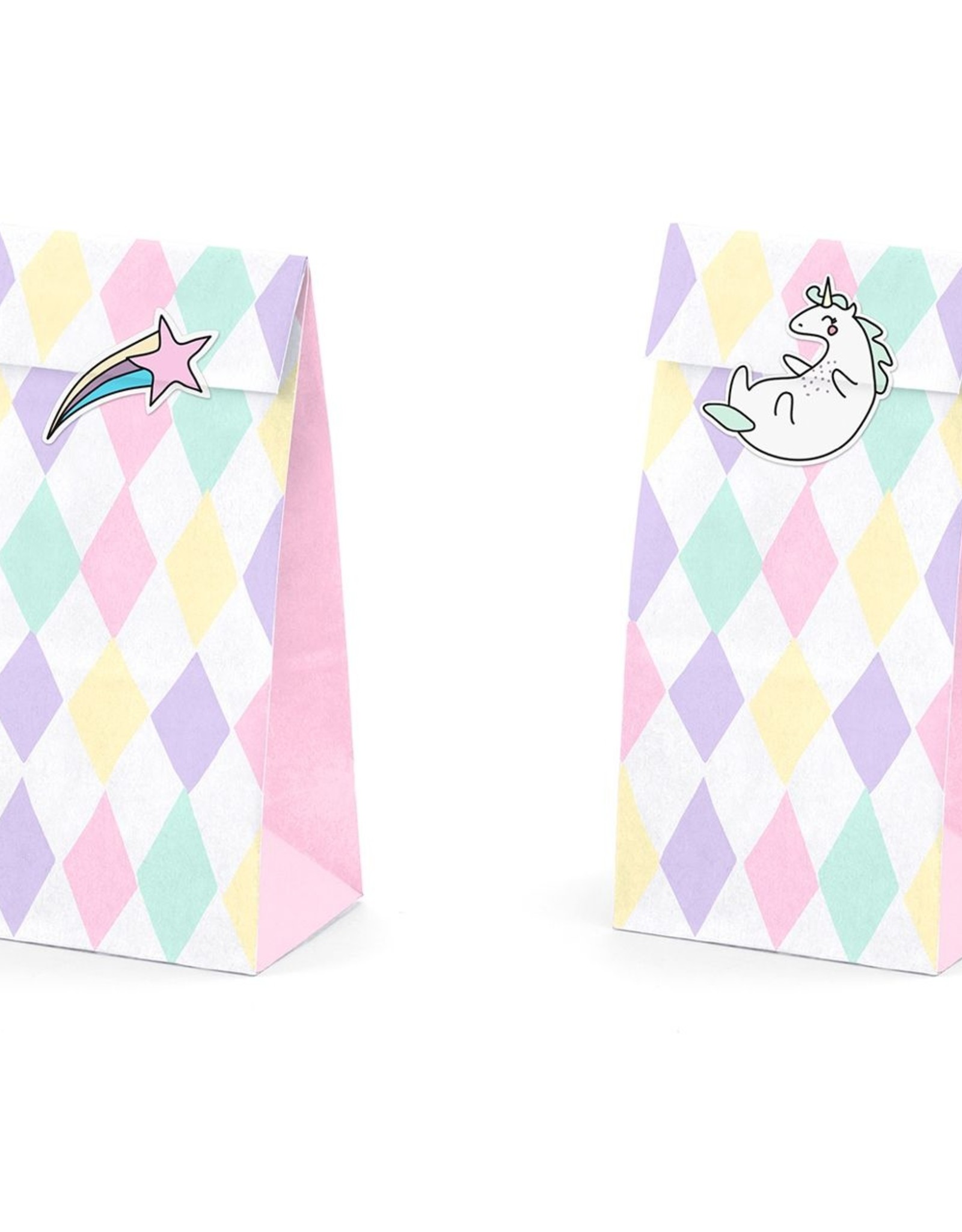 PartyDeco PartyDeco Traktatie Zakjes Unicorn Set/6