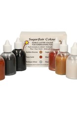 Sugarflair Sugarflair Lustre Mixed Airbrush Set/6