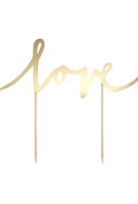 PartyDeco PartyDeco Cake Topper Love - Goud