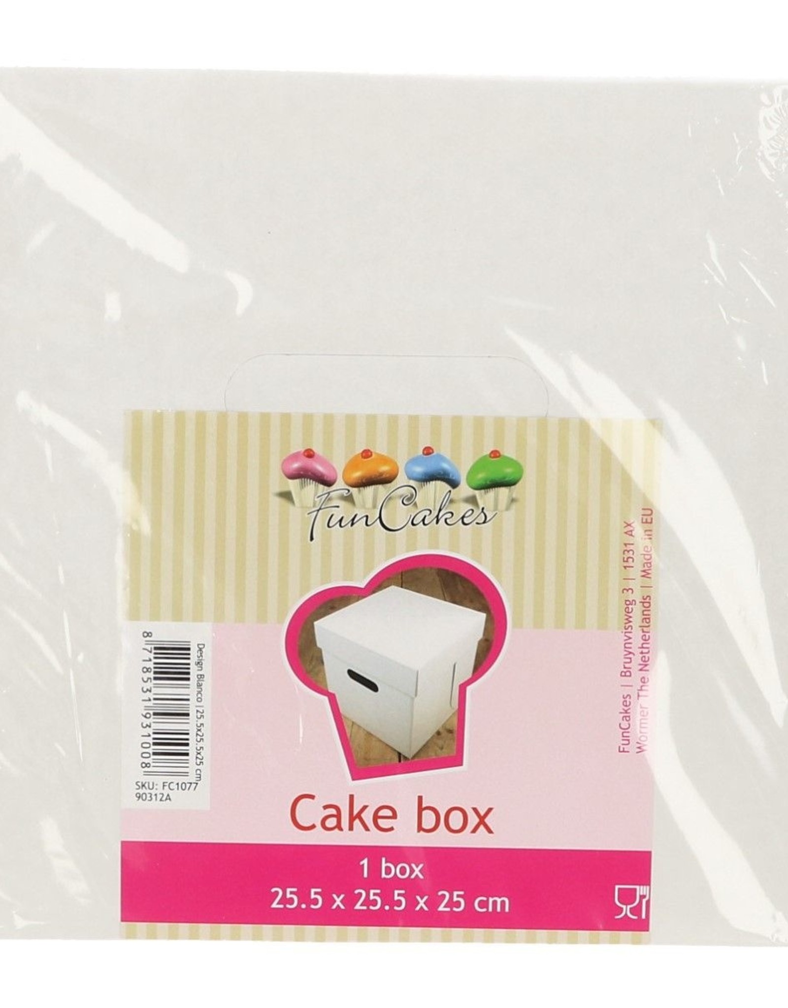FunCakes FunCakes Taartdoos Wit 25.5x25.5x25cm- pk/1