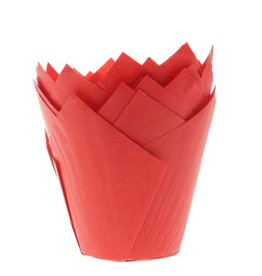 House of Marie Muffin Cups Tulp Rood pk/36