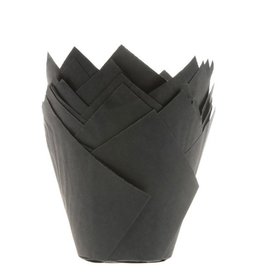 House of Marie Muffin Cups Tulp Zwart pk/36