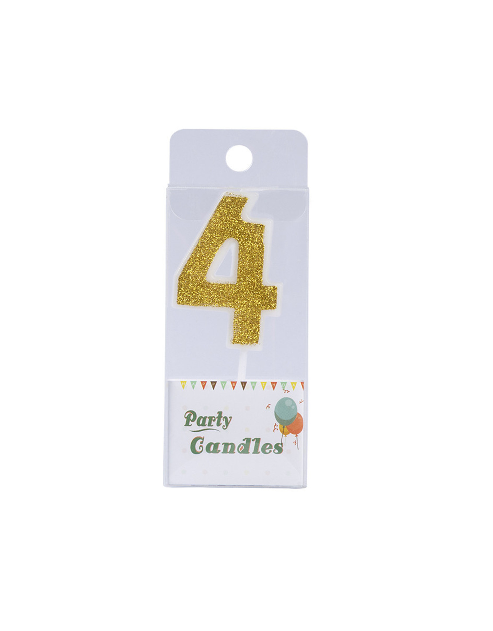 Overig Cijfer kaars Goud Glitter -4-