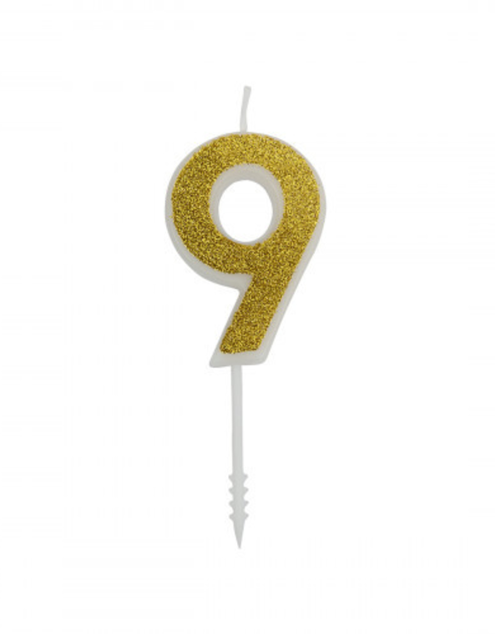 Overig Cijfer kaars Goud Glitter -9-