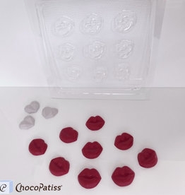 ChocoPatiss Bonbonvorm Lippen (9x) 40x35x5mm
