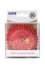 PME PME Folie Cupcakevormpjes Gouden Vlekjes op Roze pk/30