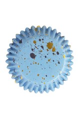 PME PME Folie Cupcakevormpjes Gouden Vlekjes op Blauw pk/30