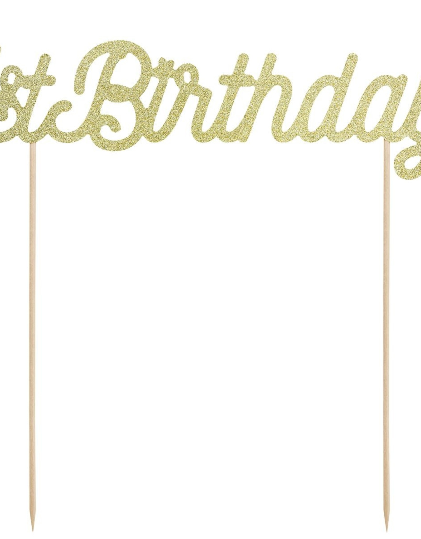 PartyDeco PartyDeco Cake Topper 1st Birthday - Goud