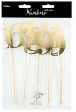 PartyDeco PartyDeco Cake Toppers Tafelnummers - Goud Set/11