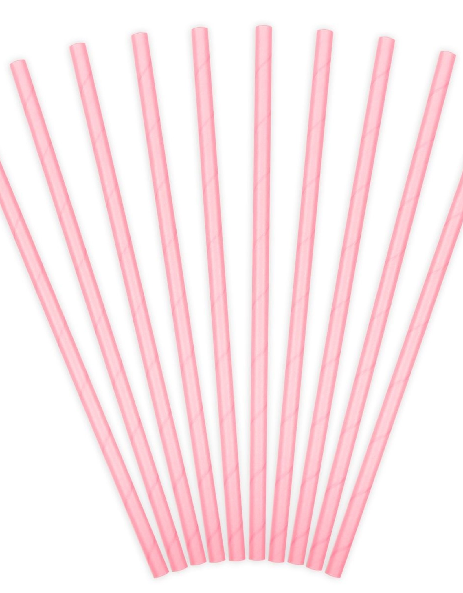 PartyDeco PartyDeco Papieren Rietjes Light Roze pk/10