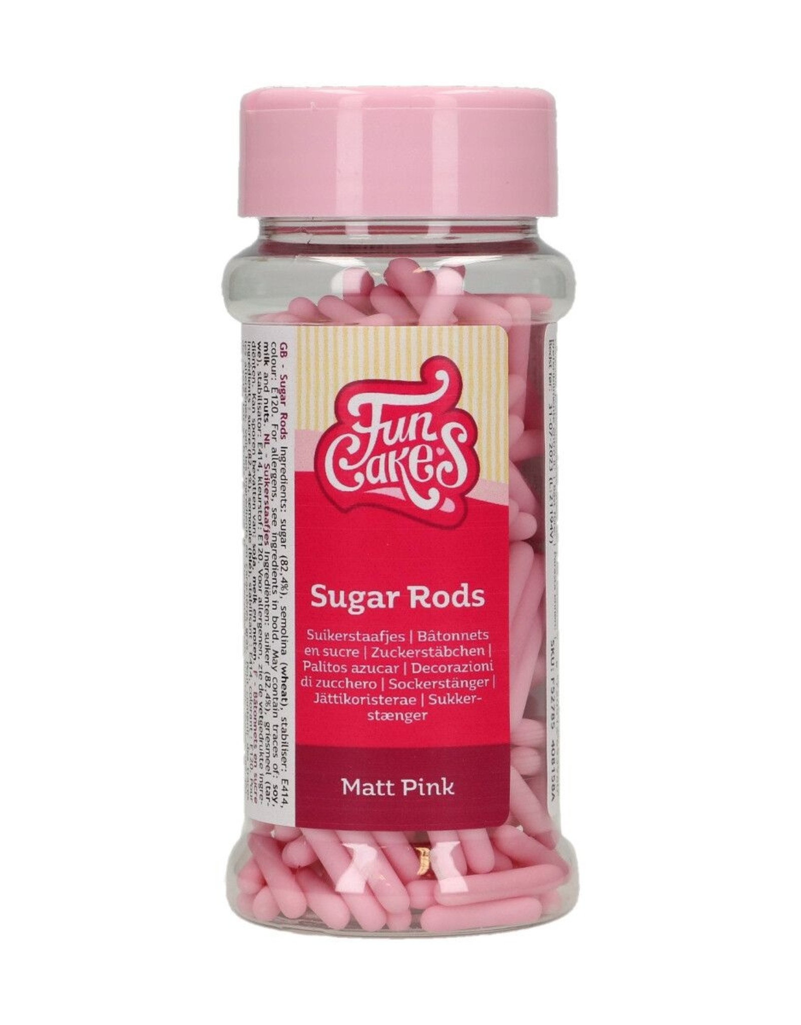 FunCakes FunCakes Matt Sugar Rods XL Roze 70 g