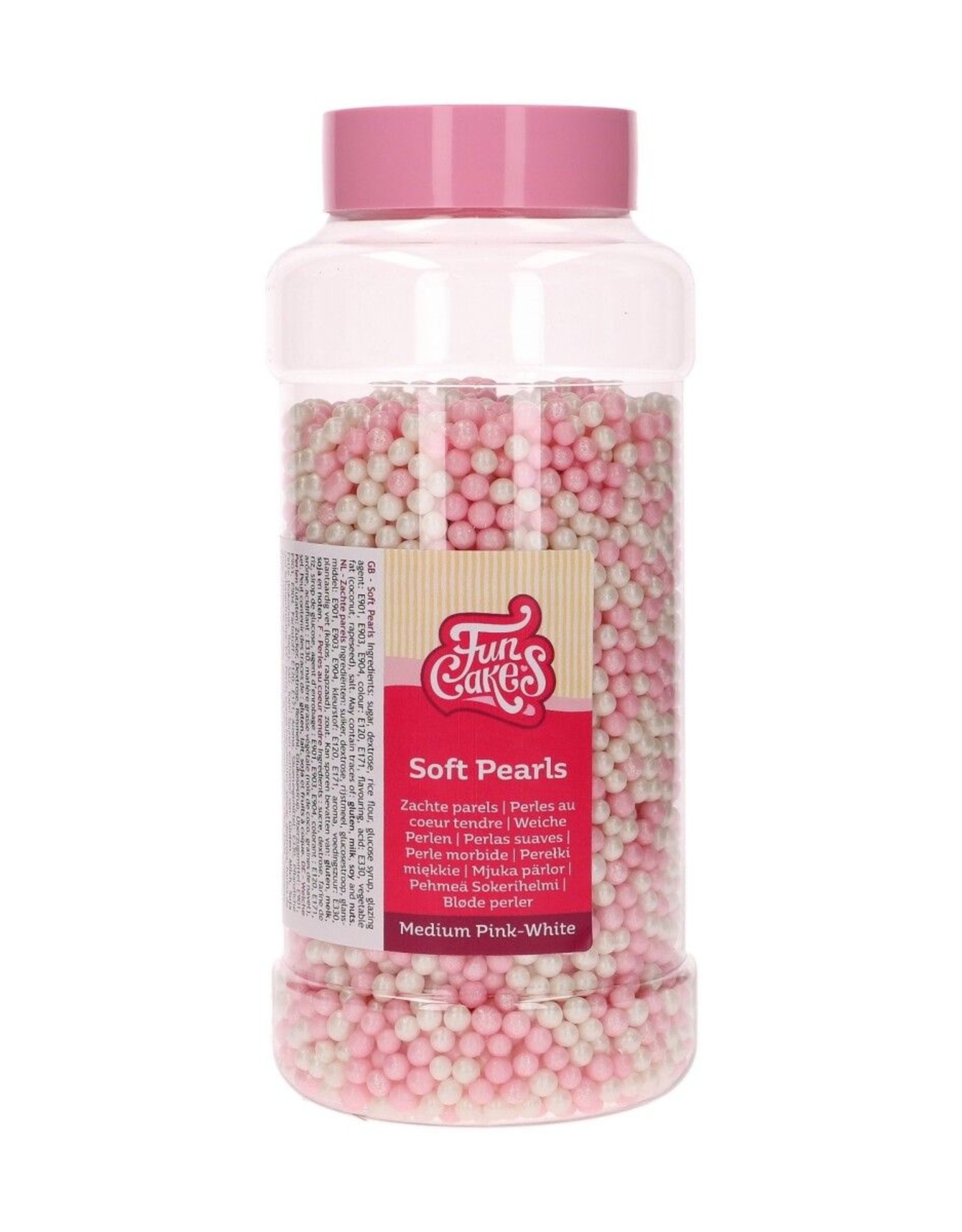 FunCakes FunCakes Zachte Parels Medium Roze/Wit 500 g