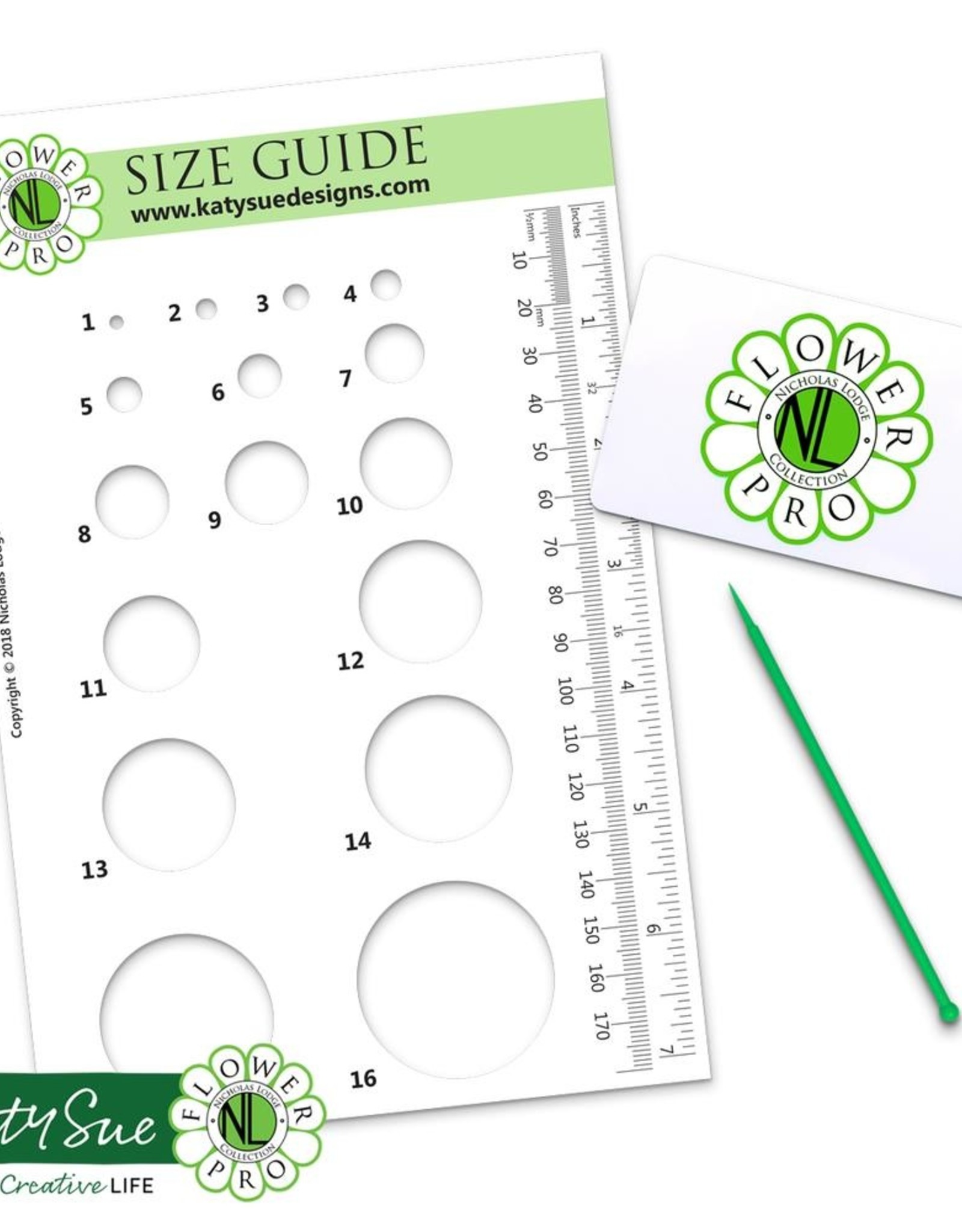 Katy Sue Designs Katy Sue Mould Flower Pro Size Guide / Companion Tool / Flex