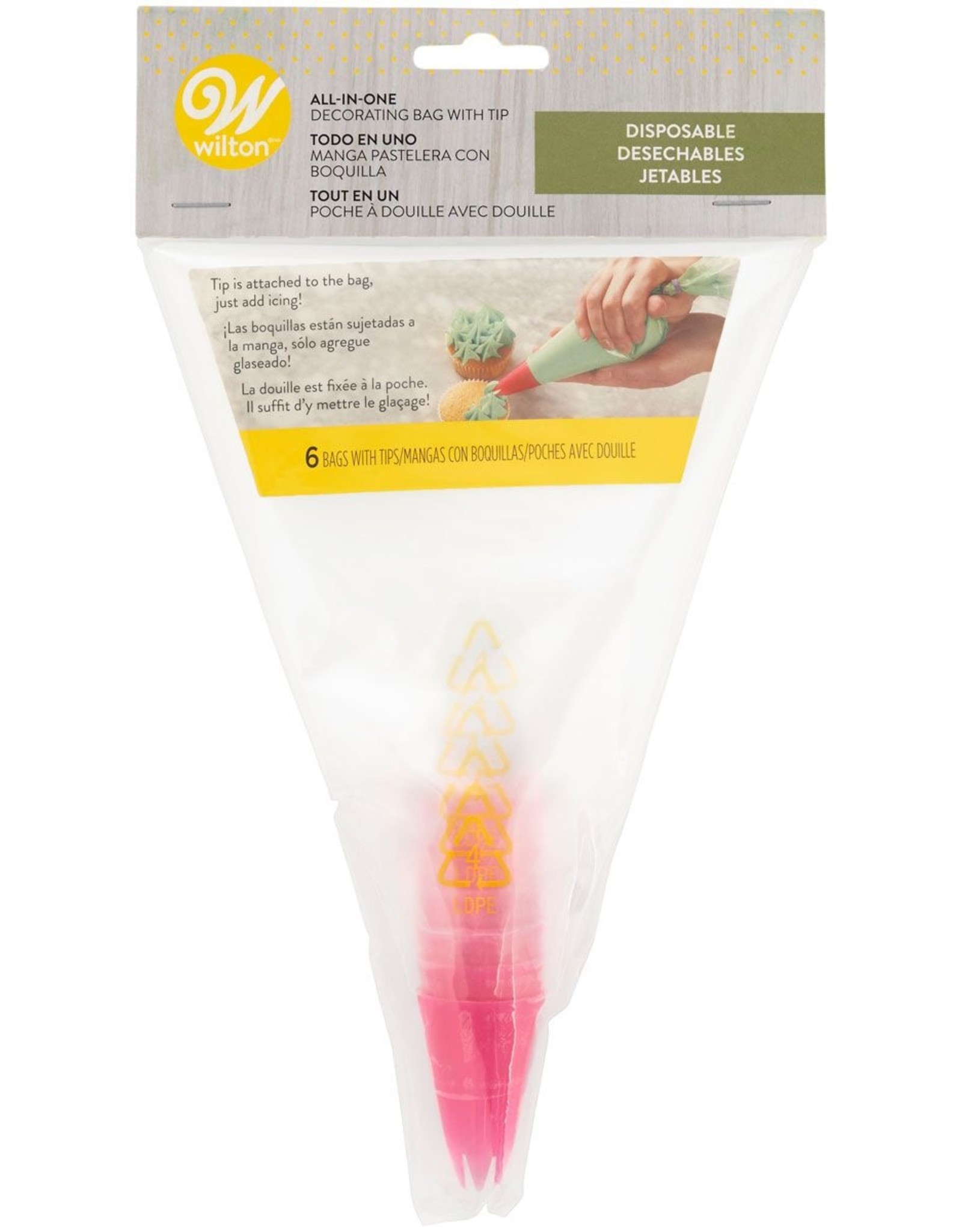 Wilton Wilton Wegwerp Spuitzakken & Spuitmondjes #1M pk/6