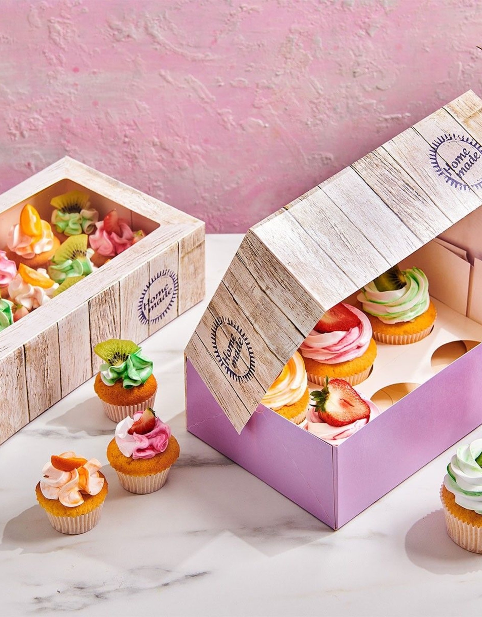 FunCakes FunCakes Cupcake Doos 6 -Pure- 24x16x8cm + insert pk/3