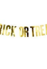 PartyDeco PartyDeco Banner - Trick or Treat, Goud