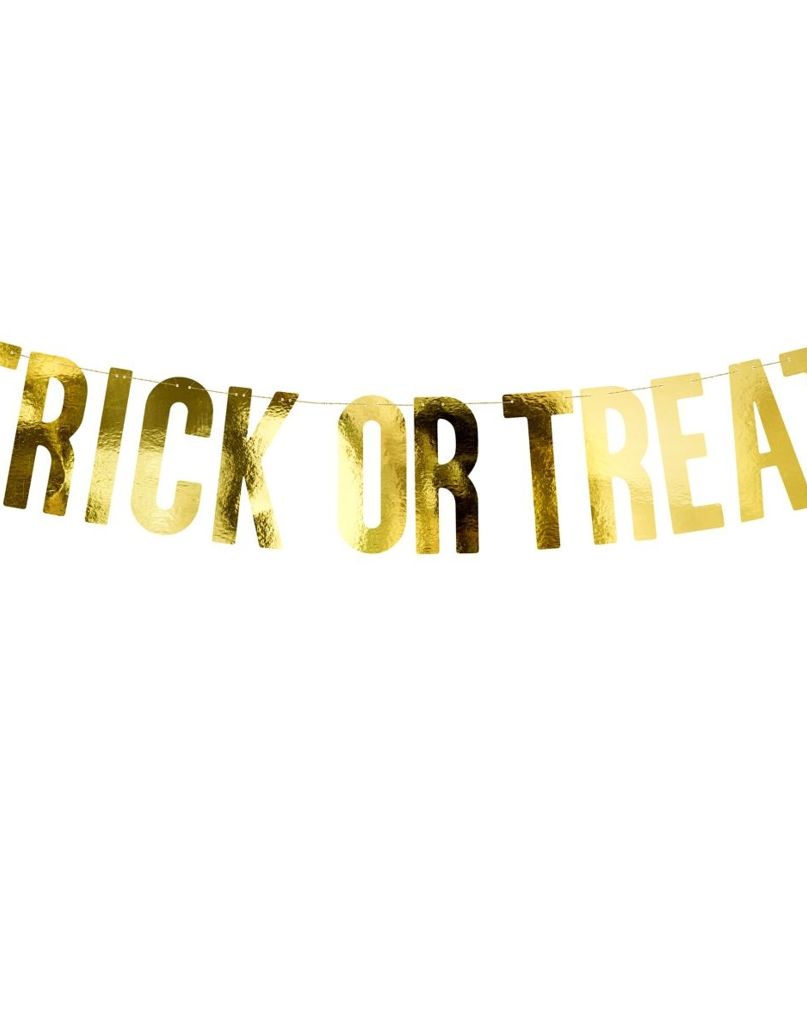 PartyDeco PartyDeco Banner - Trick or Treat, Goud