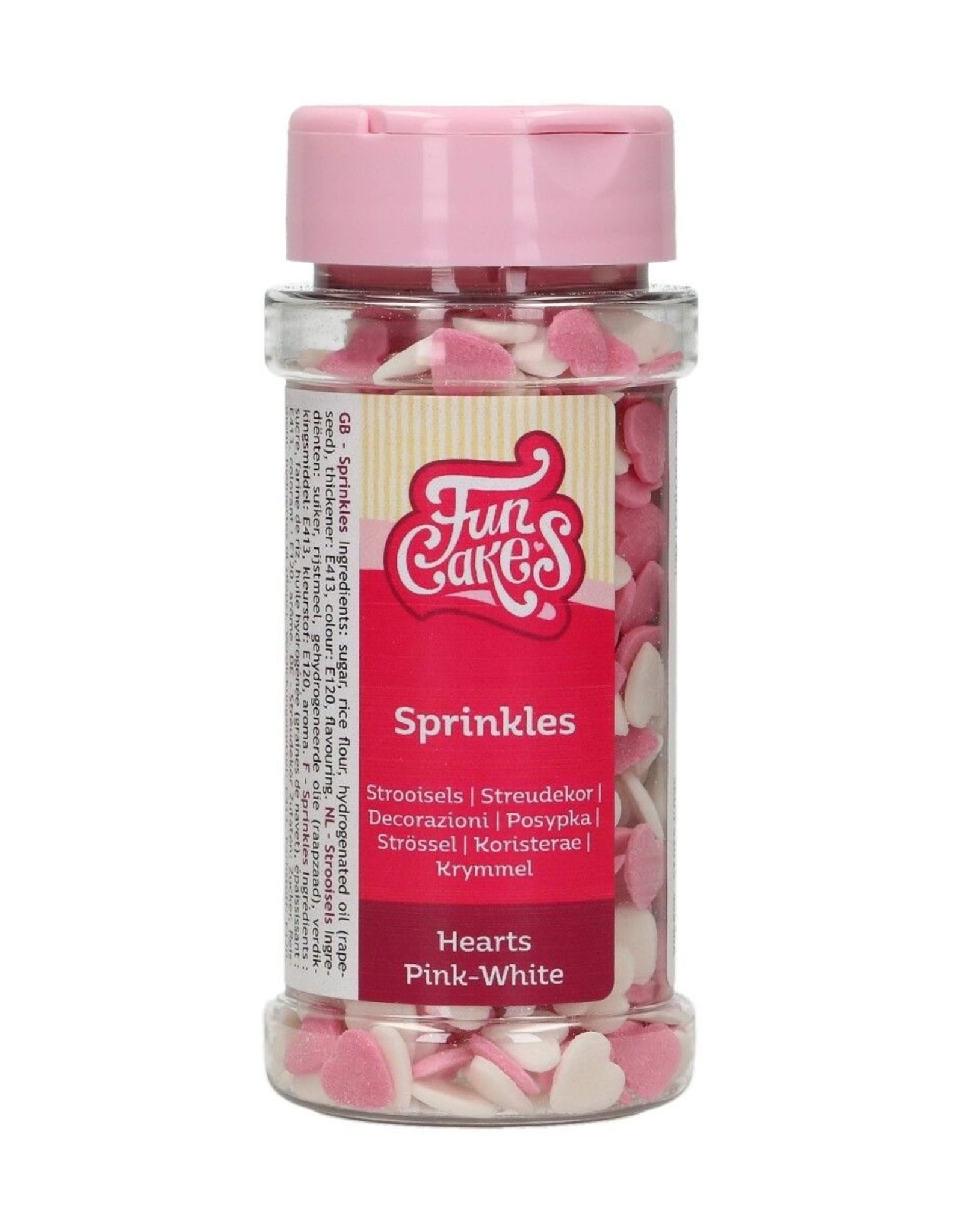 FunCakes FunCakes Hartjes Roze-Wit 60 g