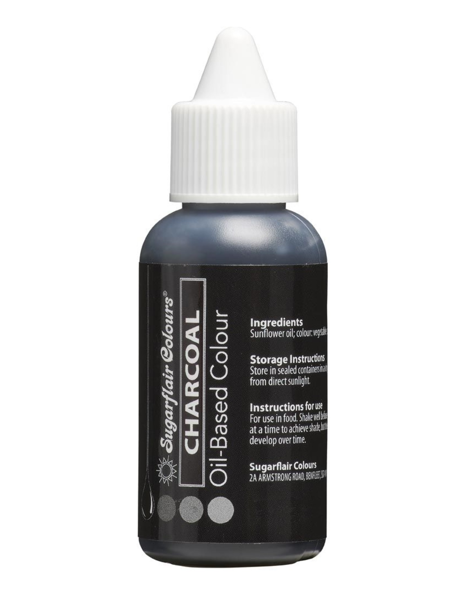 Sugarflair Sugarflair Oil Based Colour - Charcoal 30 ml