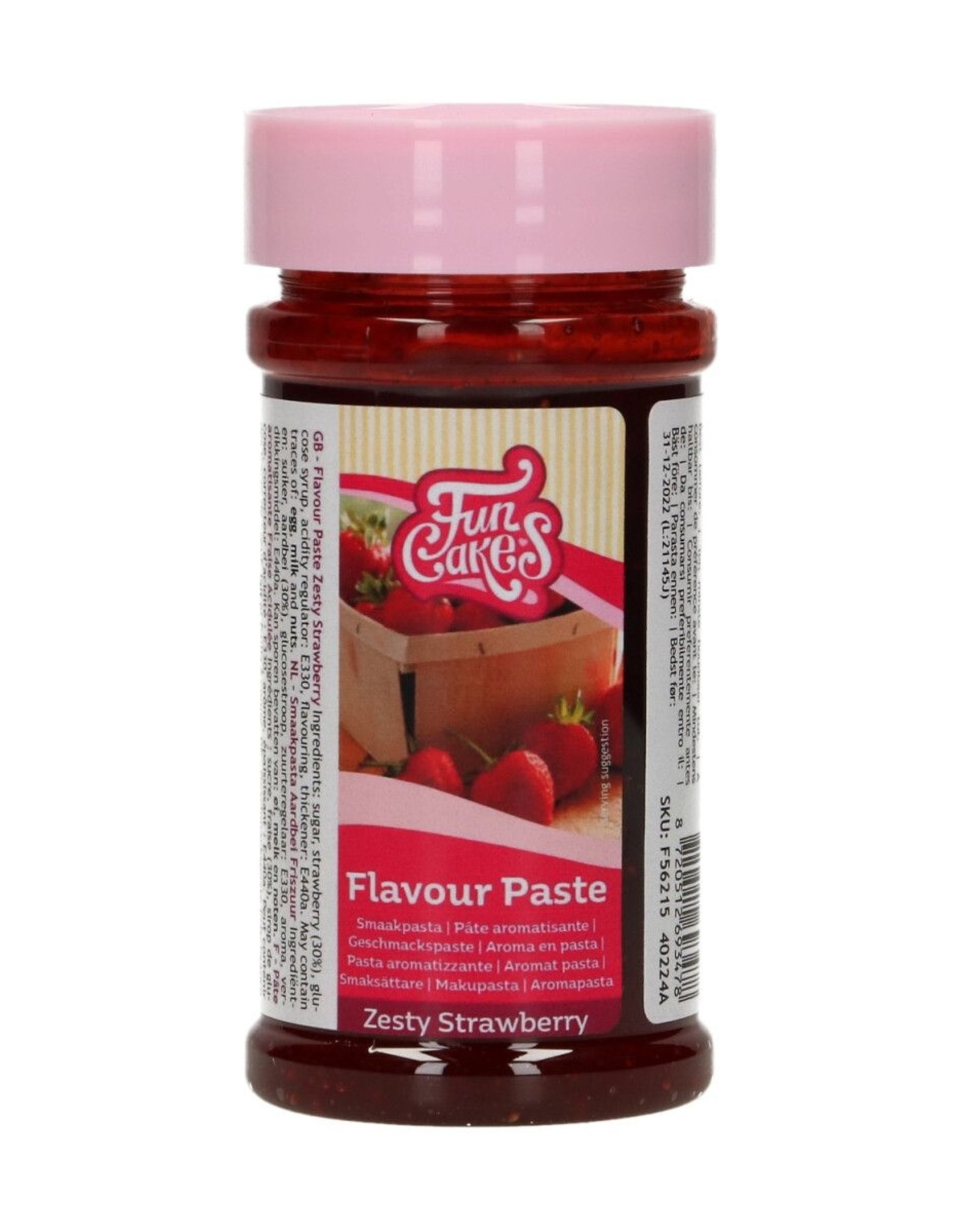 FunCakes FunCakes Smaakpasta -Aardbei Friszuur- 120g