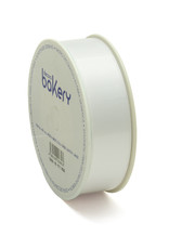 Decora Double Satin Ribbon 25mm x 25mtr Wit op Grote Rol