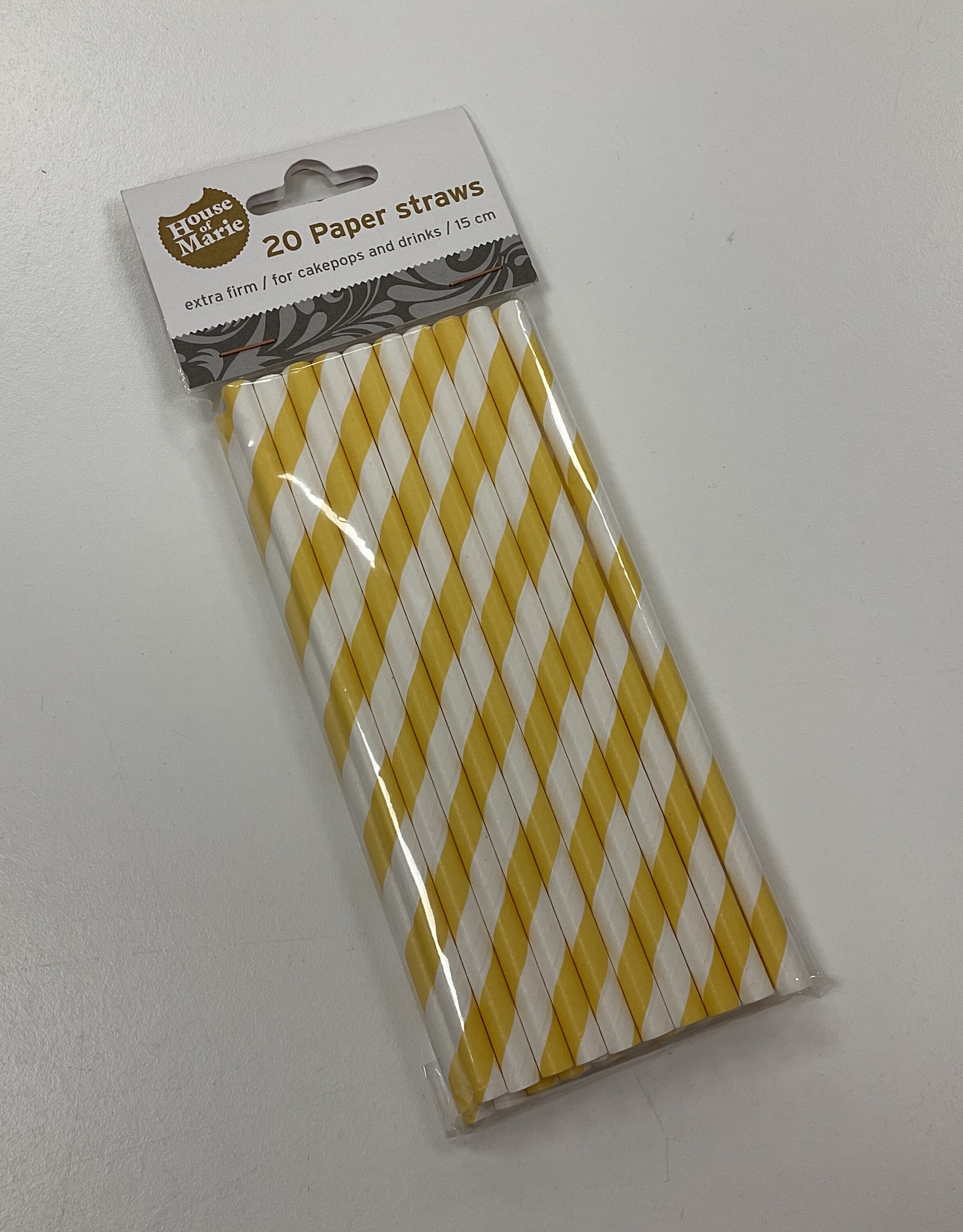 House of Marie House of Marie Cake Pops Rietjes -Stripes Yellow- pk/20