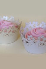 PME PME Cupcake Wrappers Flowers White pk/12