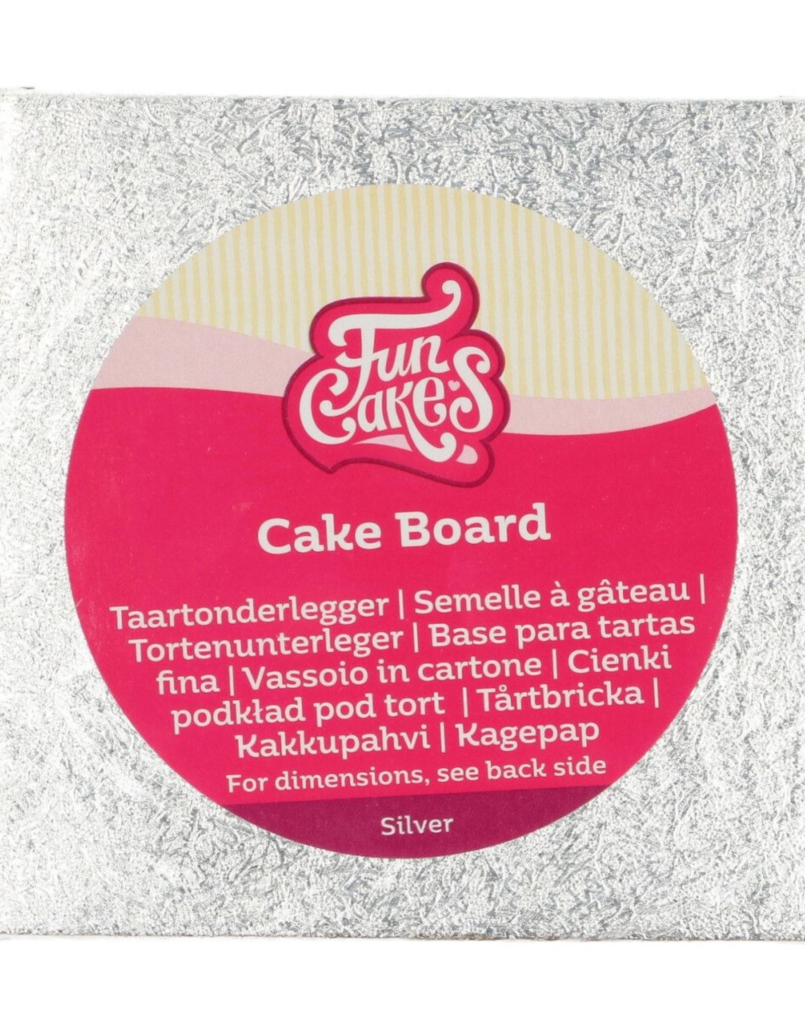 FunCakes FunCakes Cake Board Vierkant 12,5 cm - Zilver