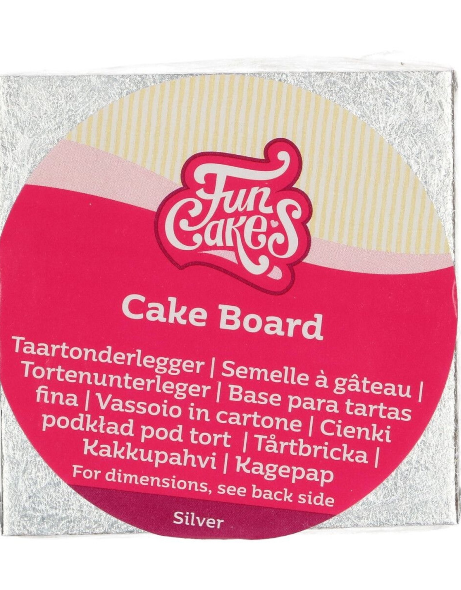 FunCakes FunCakes Cake Board Vierkant 10 cm - Zilver