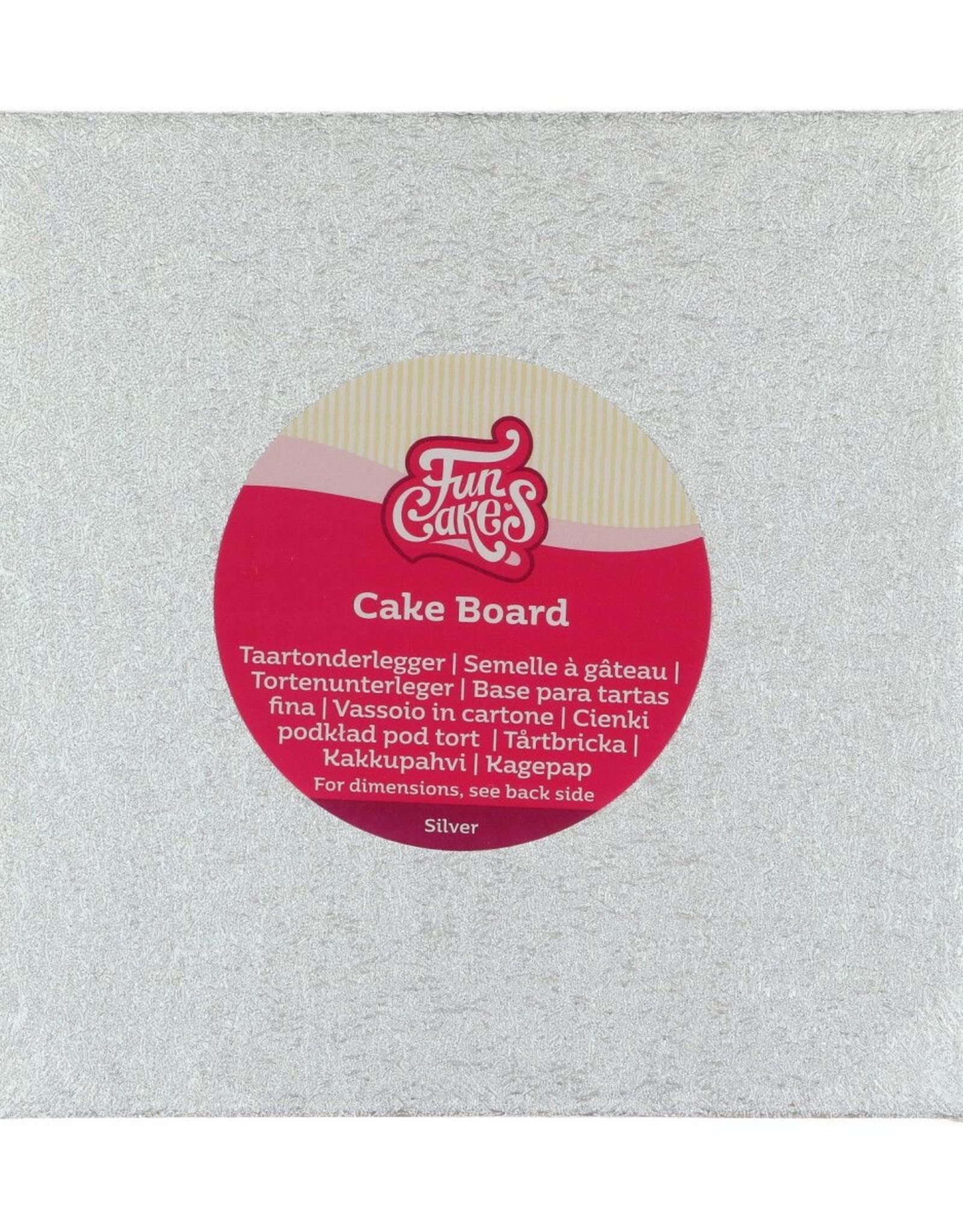 FunCakes FunCakes Cake Board Vierkant 20 x 20 cm Zilver