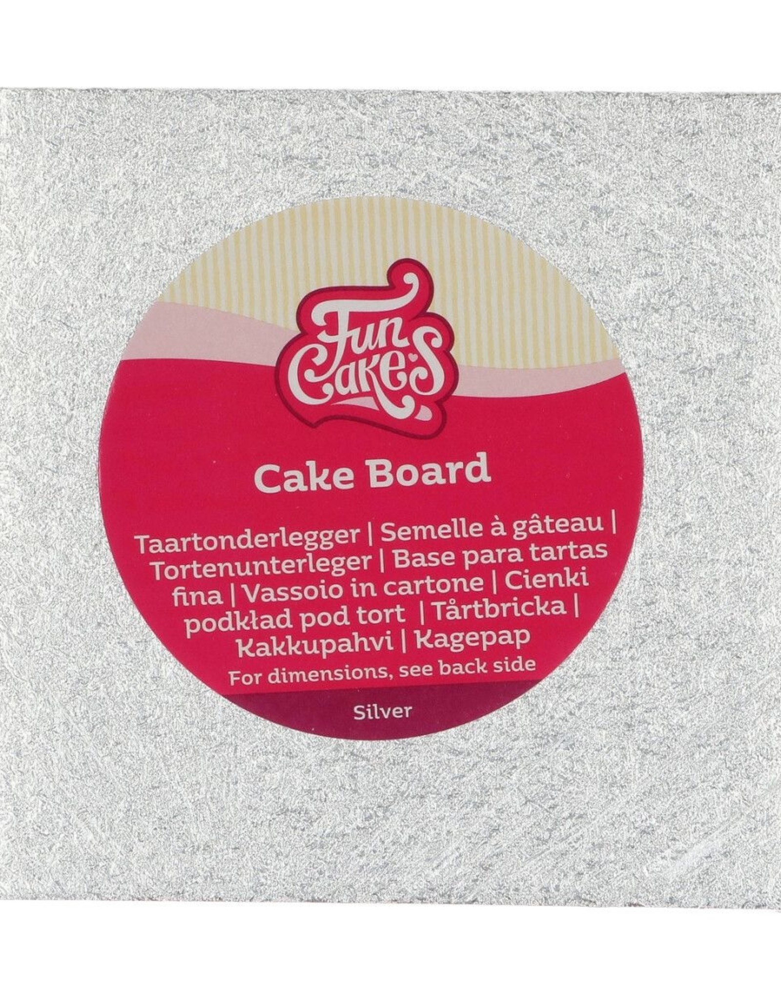 FunCakes FunCakes Cake Board Vierkant 15 x 15 cm - Zilver