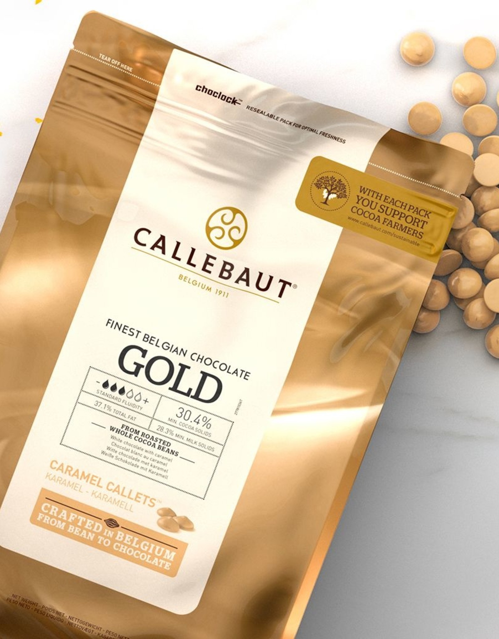 Callebaut Callebaut Chocolade Callets -Gold- 400g