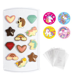 Decora Decora Candy Mold Unicorn/Eenhoorn Thema incl zakjes & stickers 15x26cm