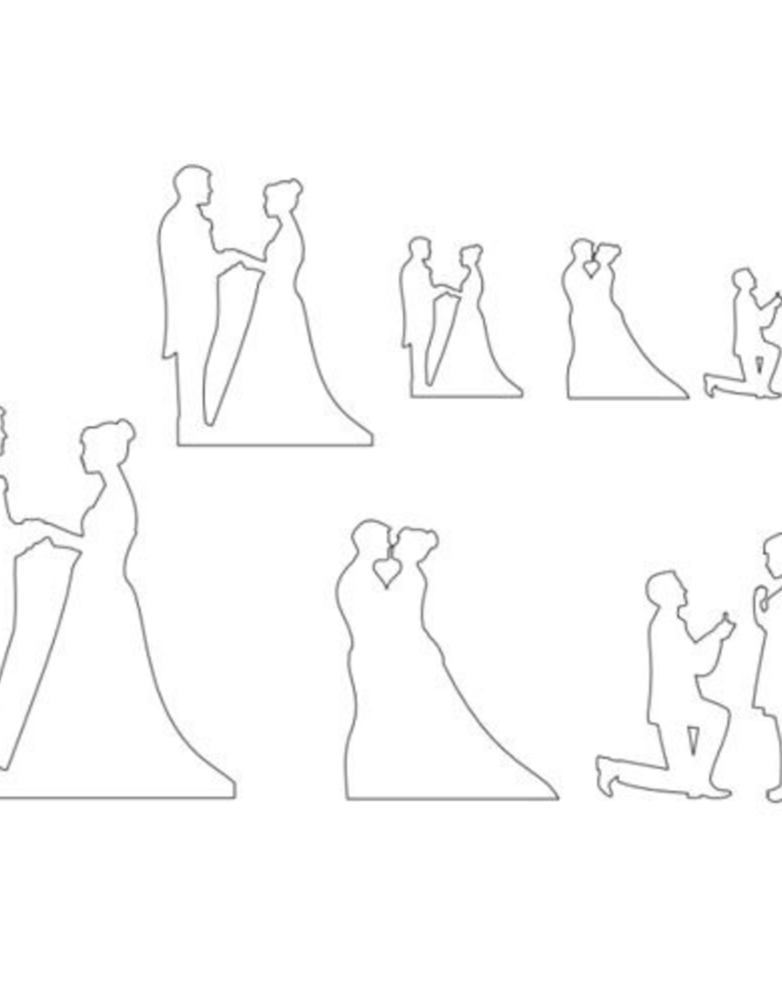 Patchwork Cutters Wedding Silhouette Set Fun with Cakes