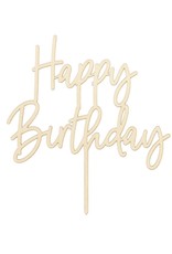 PartyDeco PartyDeco Houten Topper Happy Birthday