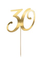 PartyDeco PartyDeco Caketopper 30 Goud