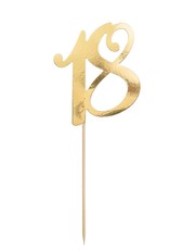 PartyDeco PartyDeco Caketopper 18 Goud