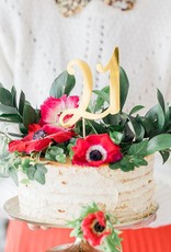 PartyDeco PartyDeco Caketopper 21 Goud