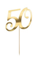 PartyDeco PartyDeco Caketopper 50 Goud