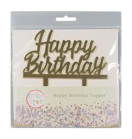 Cake Star Cake Topper Happy Birthday Goud