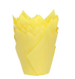 House of Marie Muffin Cups Tulp Geel pk/36