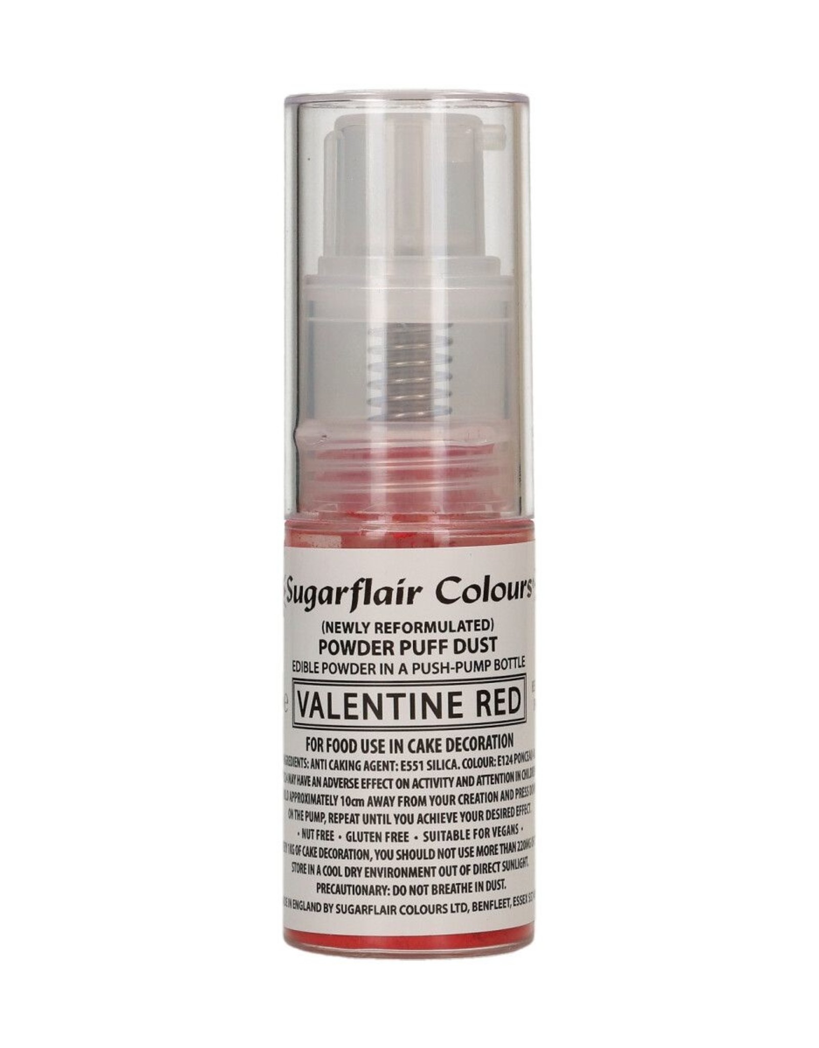 Sugarflair Sugarflair Pump Spray Powder Puff Dust -Valentine Red-