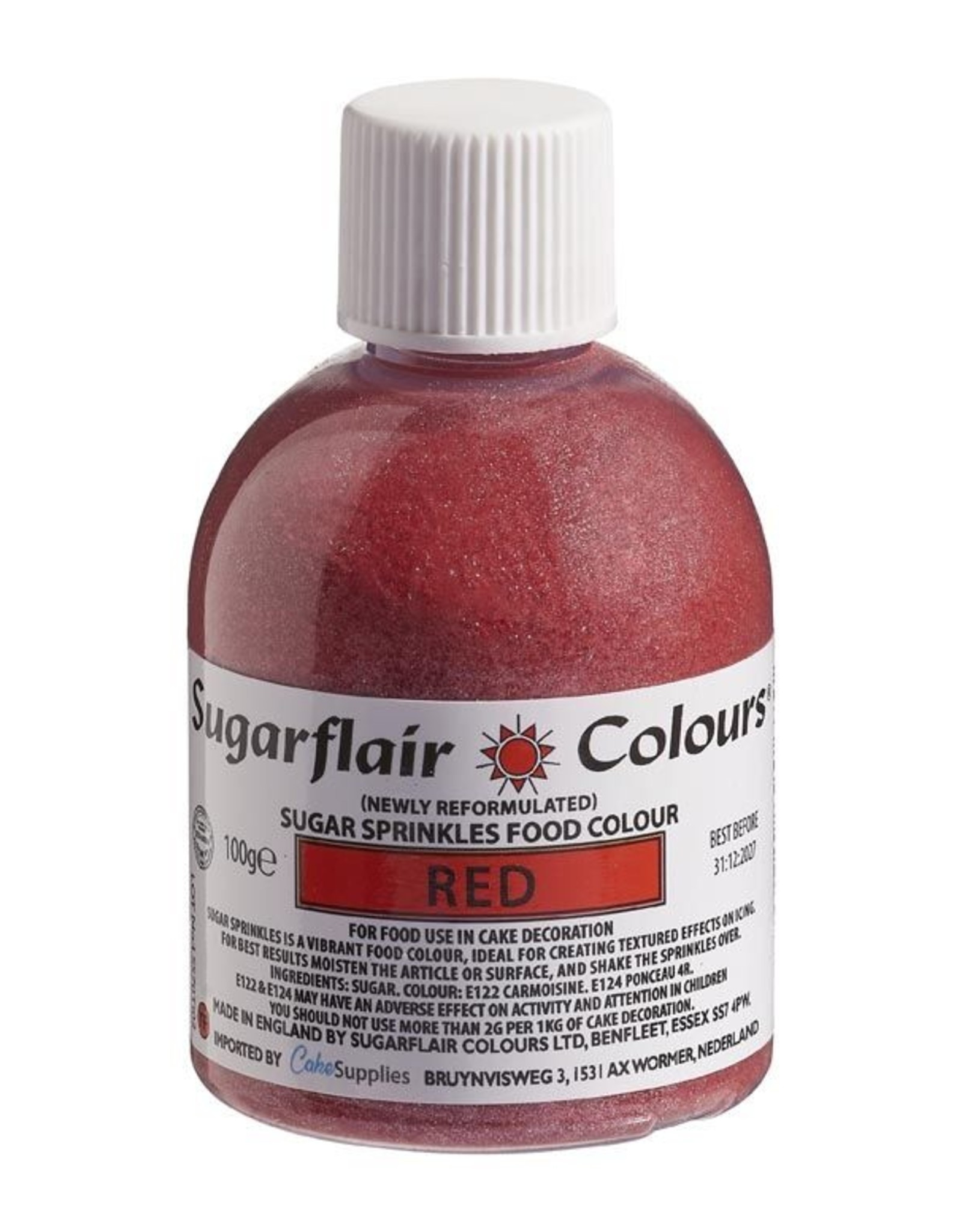 Sugarflair Sugarflair Sugar Sprinkles -Red- 100g