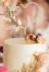 PartyDeco PartyDeco Wooden Cake Topper Hart 23 cm