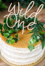 PartyDeco PartyDeco Wooden Cake Topper Wild One 22 cm