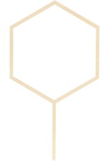 PartyDeco PartyDeco Wooden Cake Topper zeshoek 24 cm