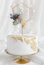 PartyDeco PartyDeco Wooden Cake Topper zeshoek 24 cm