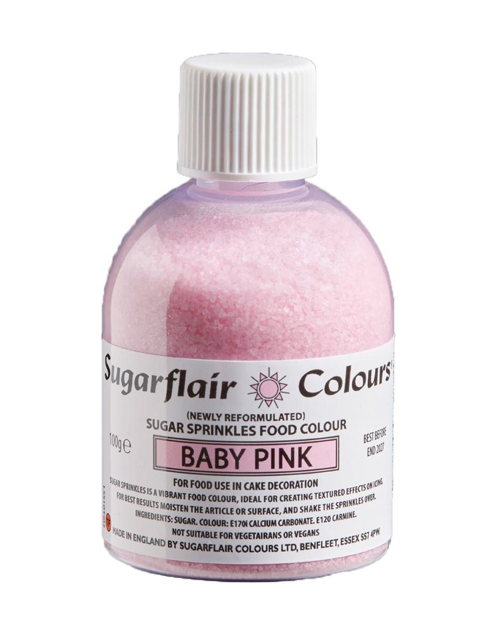 Sugarflair Sugarflair Sugar Sprinkles -Baby Pink - 100g